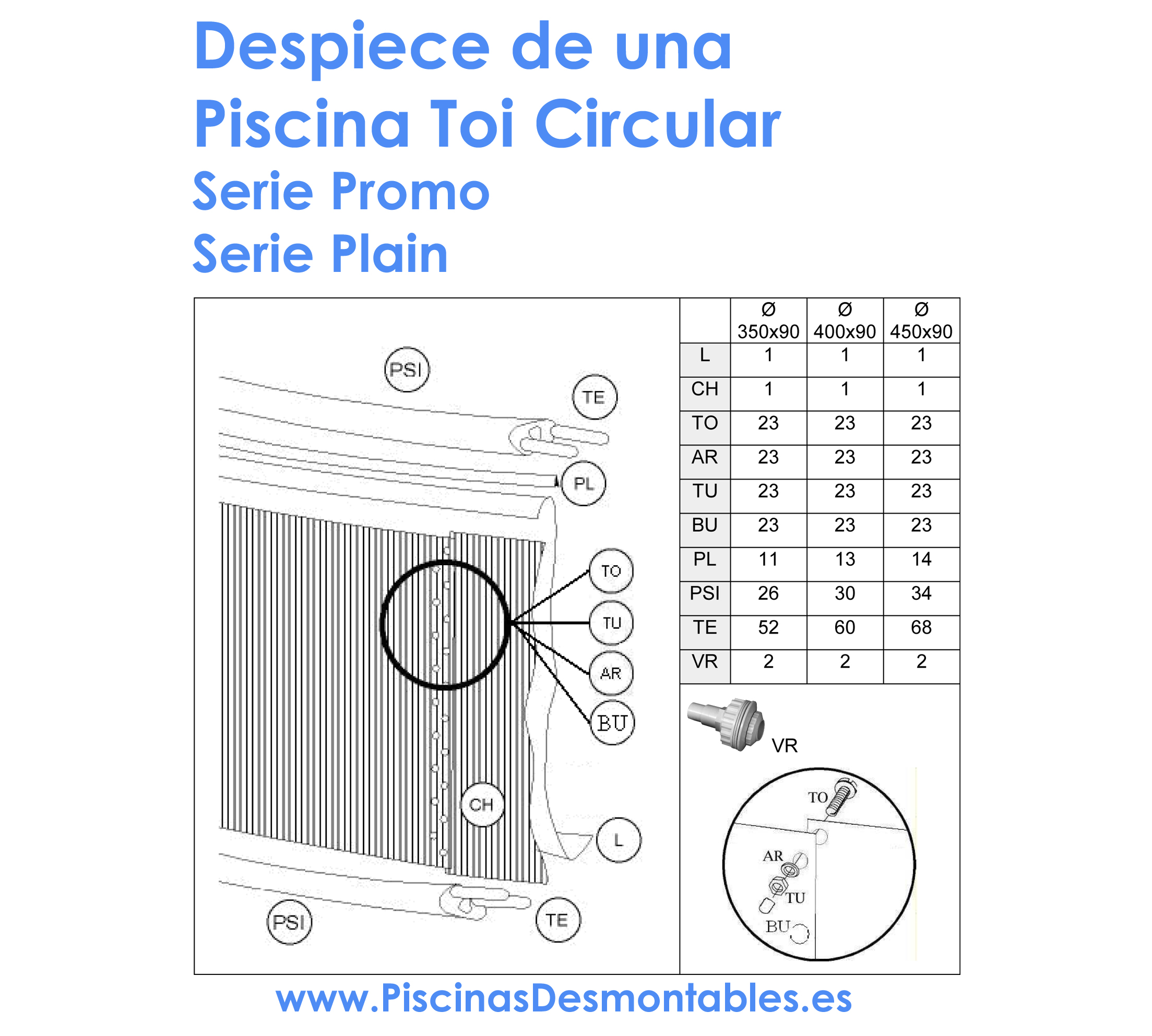Accesorios Piscinas Desmontables Toi Circular Promo & Plain