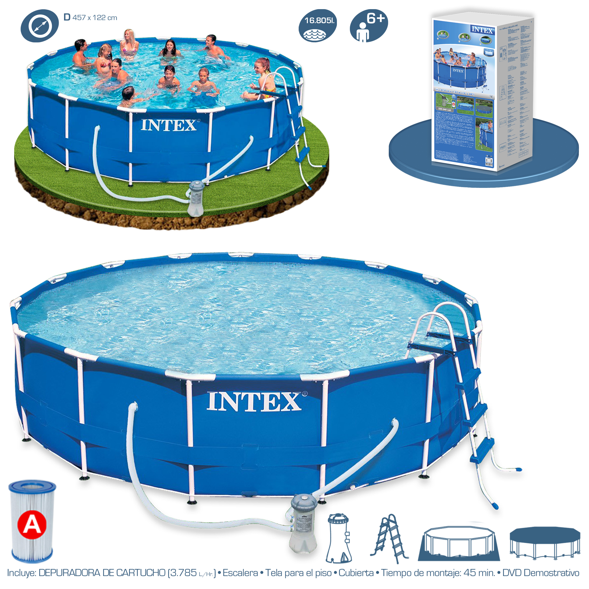 Piscina Metal Frame 305x76 Intex 28200 28202 | Piscinas Desmontables